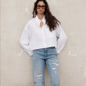 Zara linen shirt with pockets